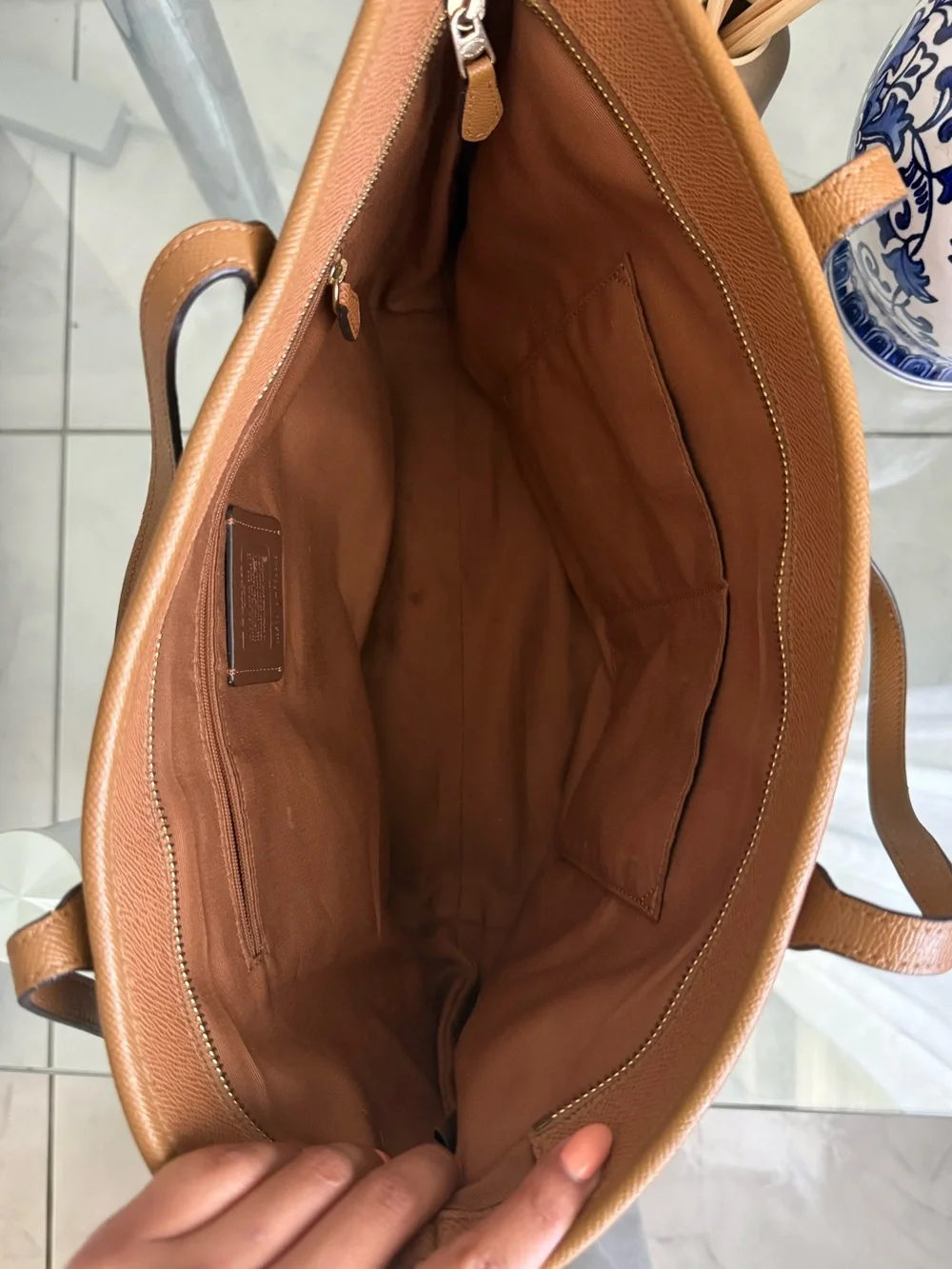 Coach Crossgrain Leather City Zip Tote